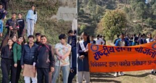 NSS शिविरार्थियों ने स्वच्छता अभियान चलाकर ग्रामीणों को दिया स्वच्छता का संदेश