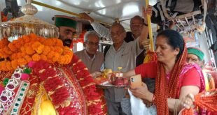 विश्वशांति का संदेश लेकर अल्मोड़ा पहुंची मां जगदीशिला डोलीयात्रा