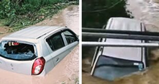 अल्मोड़ा ब्रेकिंग:: नाले का तेज बहाव तिनके की तरह बहा ले गया कार, बाल-बाल बचे तीन लोग, जानिए पूरा मामला