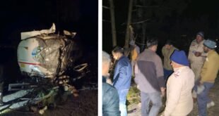 अल्मोड़ा में फिर सड़क हादसा, खाई में गिरा पानी का टैंकर, दो लोग घायल